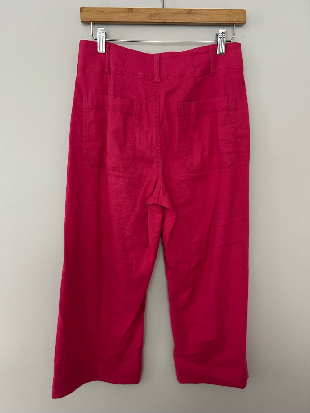 Anthropologie Maeve Colette European Linen‎ Stretch Wide Leg Pants Pink - Picture 3 of 7